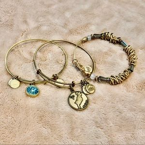 Alex and Ani bangles.